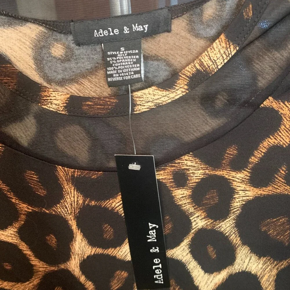 ADELE & MAY Women’s Animal Print Blouse (NWT) SZ Sm - Picture 5 of 8